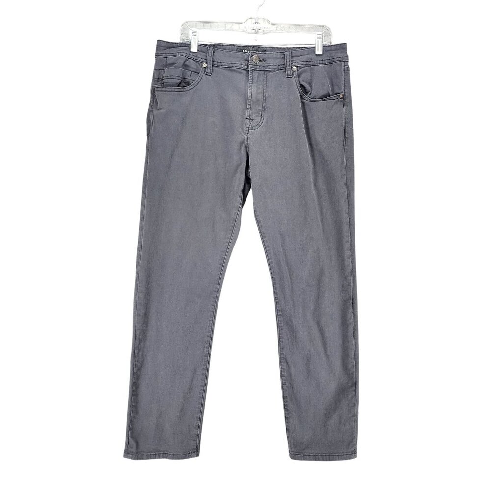 Liverpool Jeans Mens 36x30 Gray Stretch Mid Rise Straight *GUC*